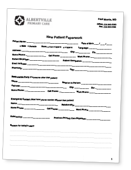Marshall Family Medicine Wellness Form